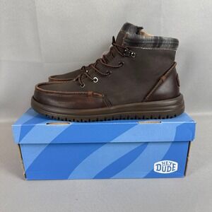 Hey Dude Bradley Boots Mens 9 Dark Brown Leather Chukka Casual Light New NIB